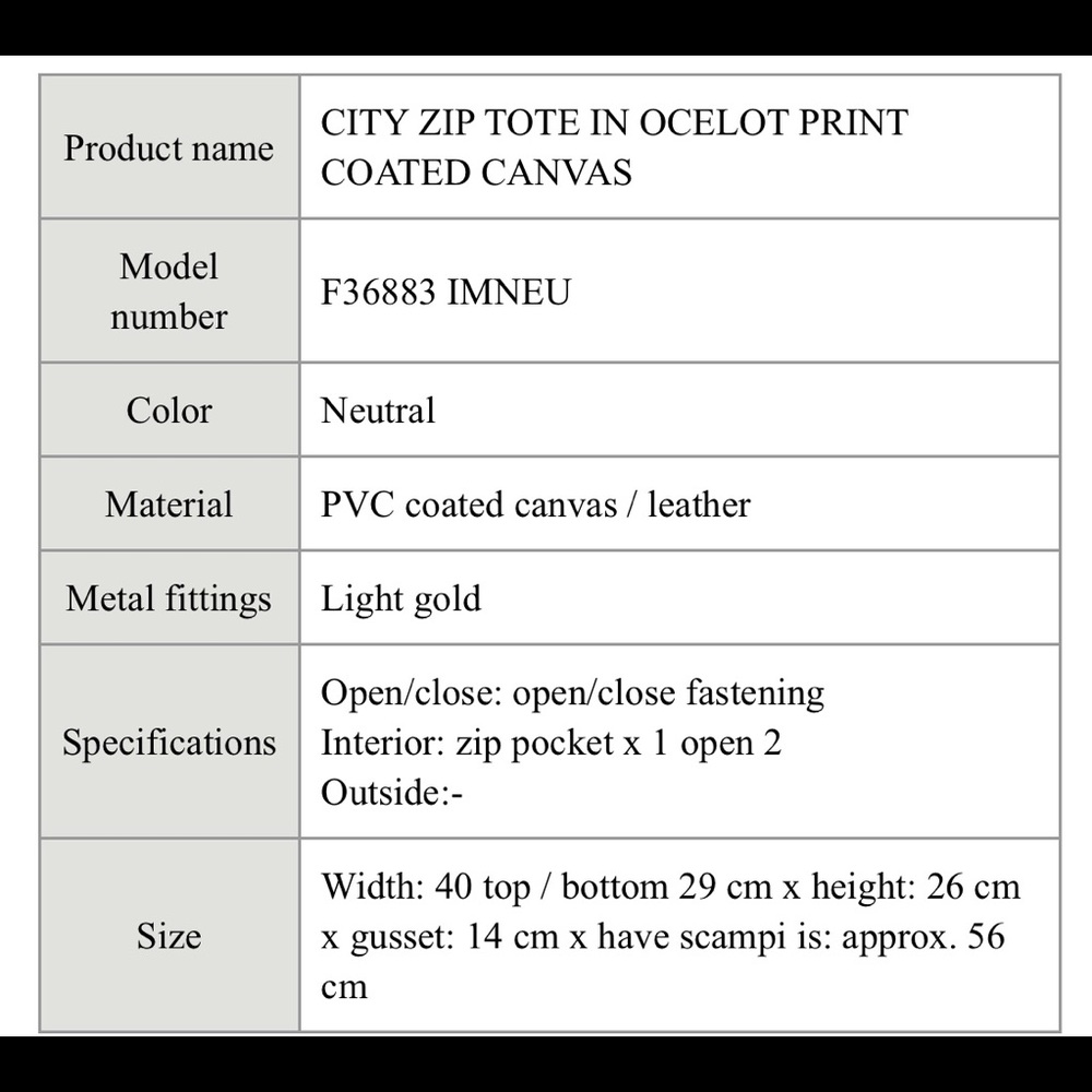 COACH coated canvas city tote in Ocelot - Picture 5 of 7